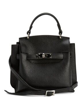 CHEVAL Made In Italy Leather Belted Turn Lock Satchel